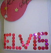 "Close up of pink lettering!"